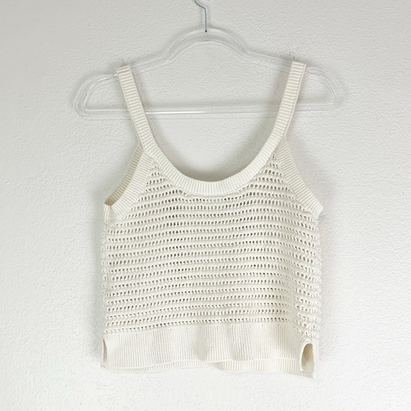 Abercrombie & Fitch Tank Top Womens Small Open Knit Crop Preppy Casual Boho S - Picture 2 of 6